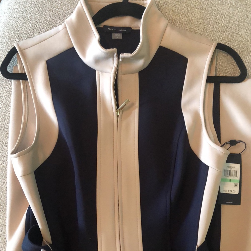 Tommy Hilfiger NWT zipper belted dress navy sz 8